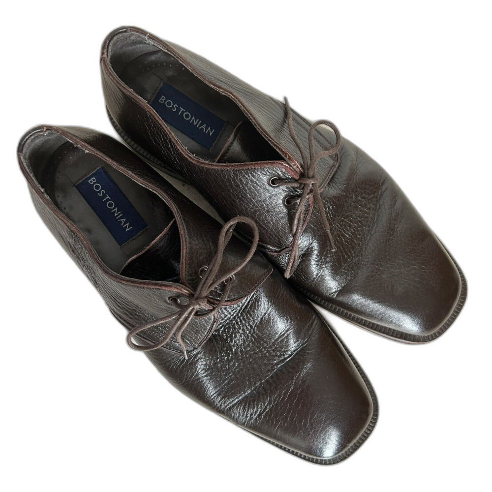 Bostonian Shoes Mens 10.5 M Dark Brown Thick Leather Oxfords Luxurious Excellent - Picture 4 of 8